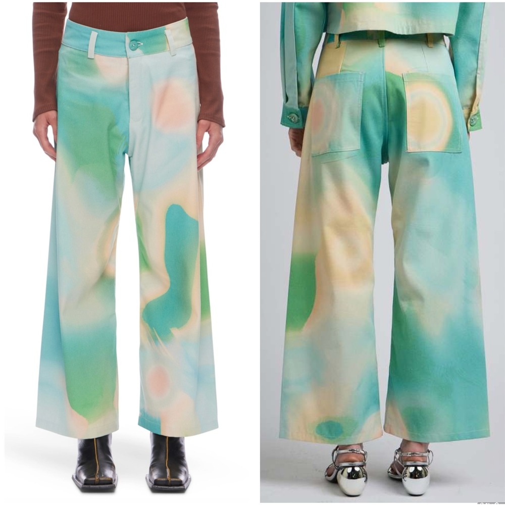 Martin Across Korok Trousers - Green/Blue/Cream